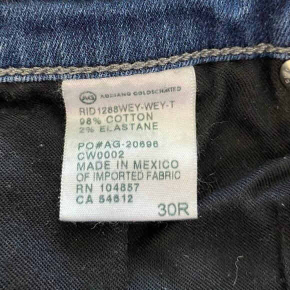 AG Adriano Goldschmied the Legging Super Skinny Jeans Size 30 EUC Low Rise Blue - Picture 6 of 9